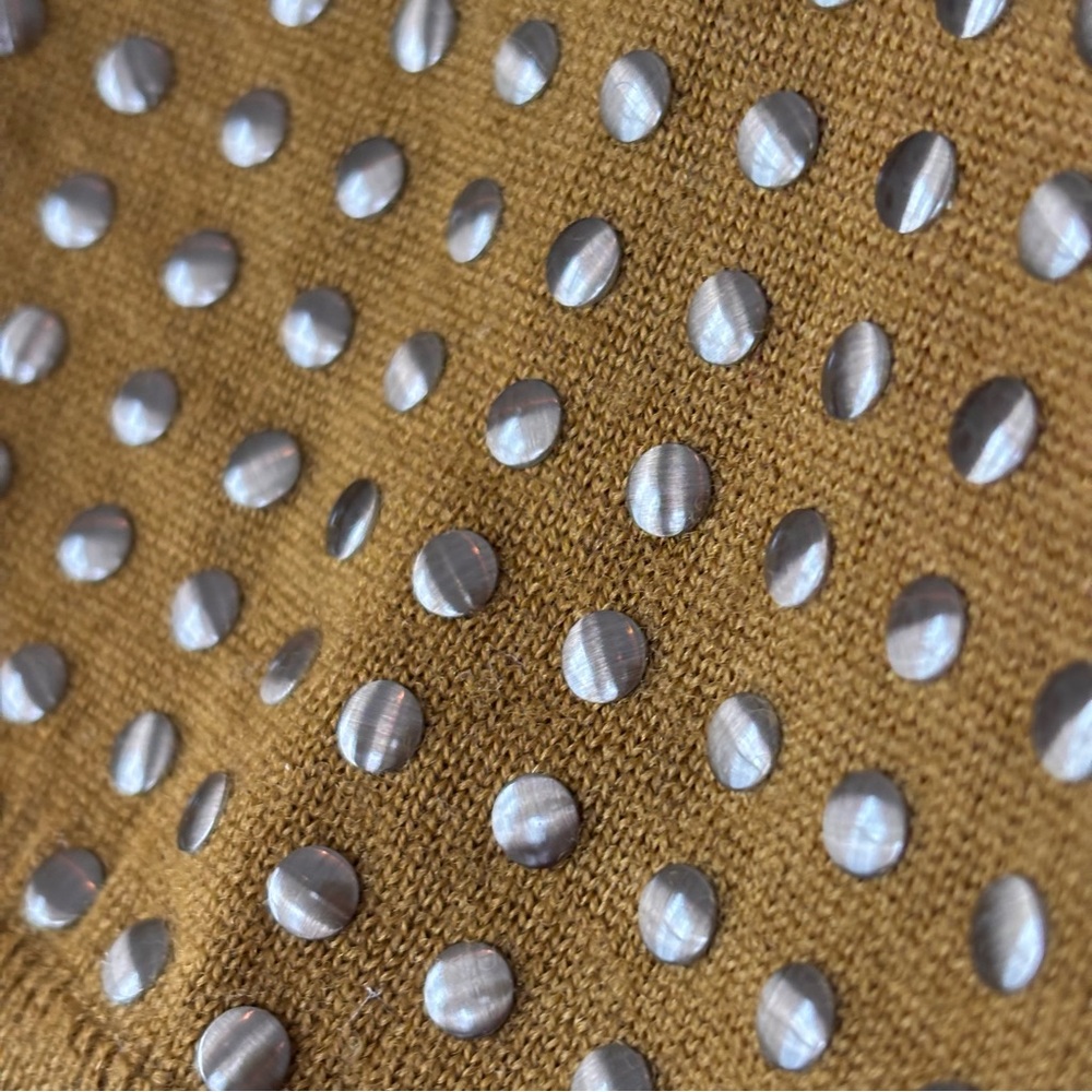 J. Crew Women's Studded Button-Up Wool Cardigan in Caramel Brown Size Small - Picture 4 of 10